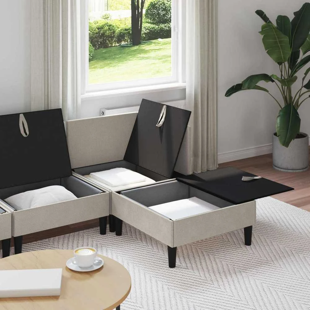 Sofa Svetainės baldų komplektas 4 vnt. Avižinė Audinys