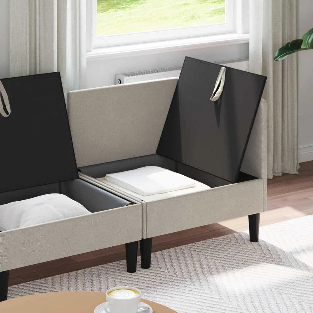 Sofa Svetainės baldų komplektas 4 vnt. Avižinė Audinys