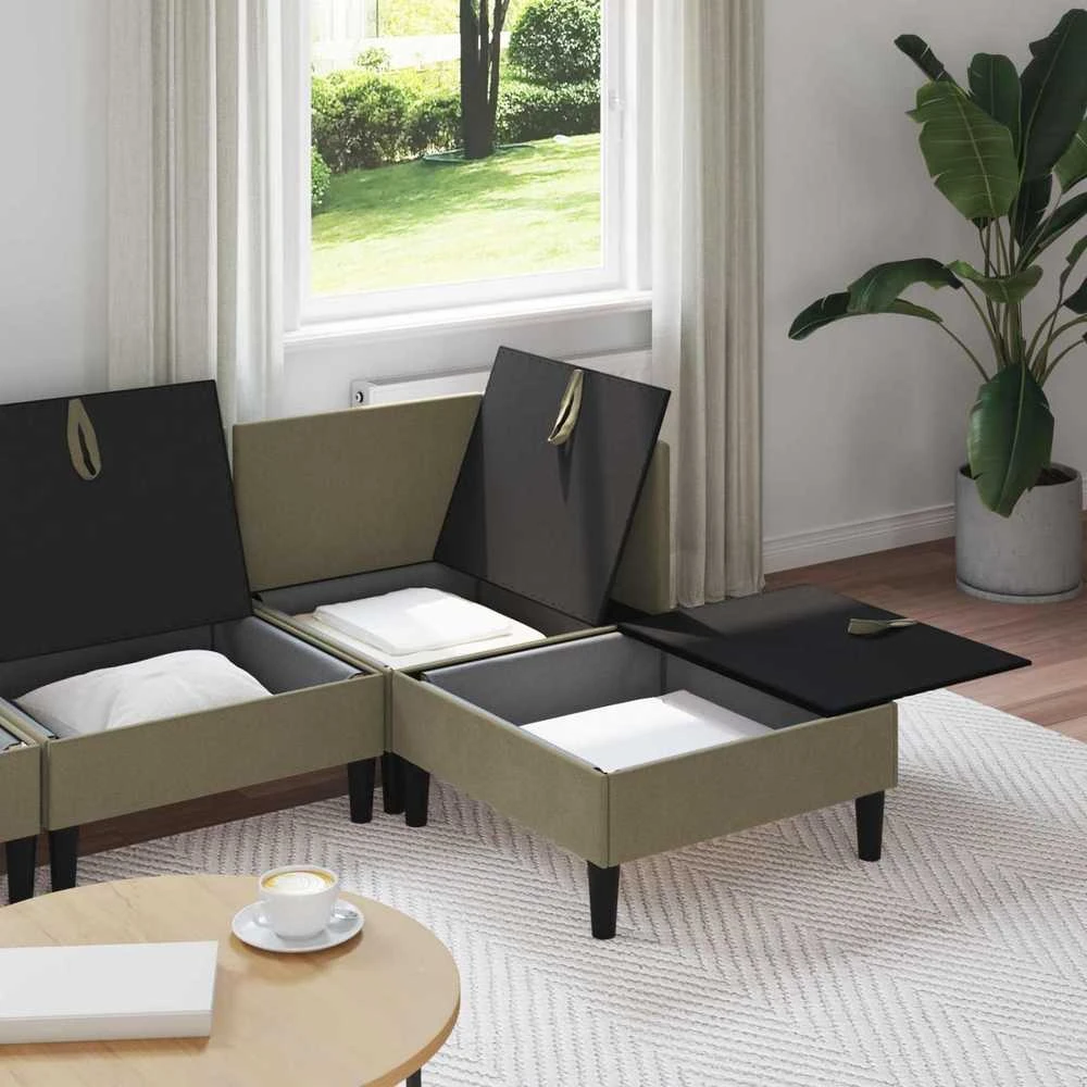 Sofa Svetainės baldų komplektas 4 vnt. Chaki Audinys