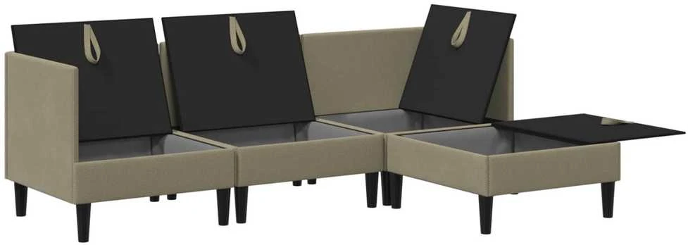 Sofa Svetainės baldų komplektas 4 vnt. Chaki Audinys