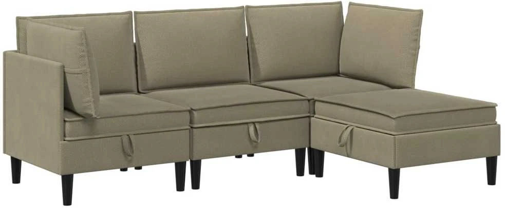 Sofa Svetainės baldų komplektas 4 vnt. Chaki Audinys