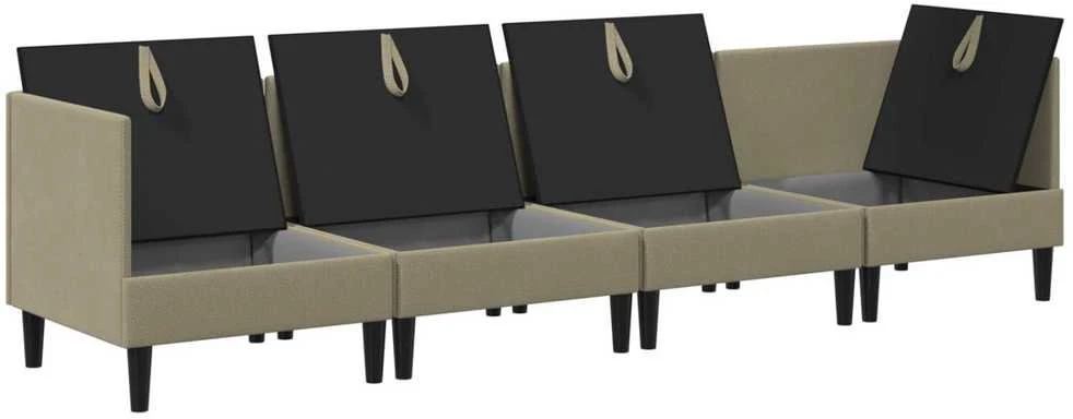 Sofa Svetainės baldų komplektas 4 vnt. Chaki Audinys