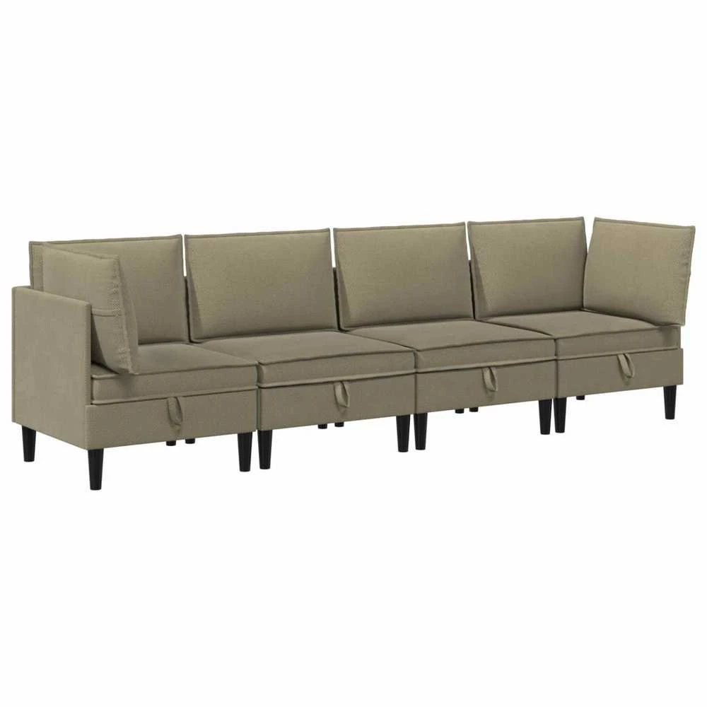 Sofa Svetainės baldų komplektas 4 vnt. Chaki Audinys