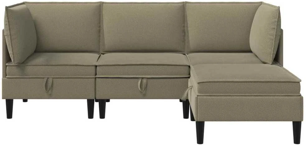 Sofa Svetainės baldų komplektas 4 vnt. Chaki Audinys