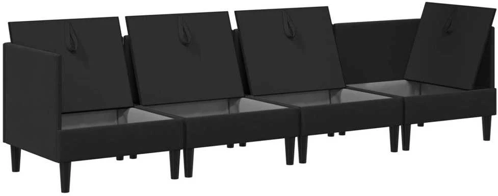 Sofa Svetainės baldų komplektas 4 vnt. Juoda Audinys