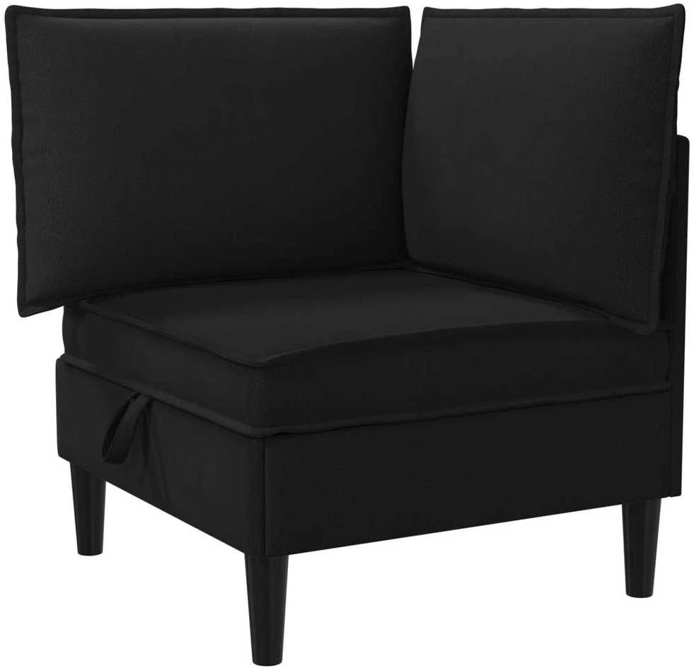 Sofa Svetainės baldų komplektas 4 vnt. Juoda Audinys