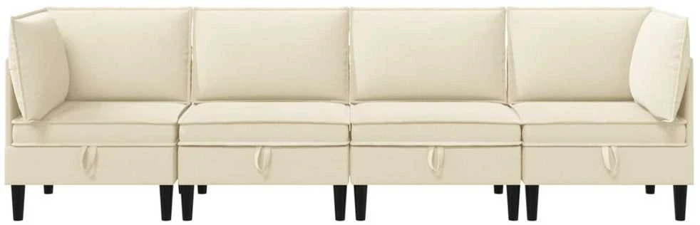 Sofa Svetainės baldų komplektas 4 vnt. Kreminė Audinys