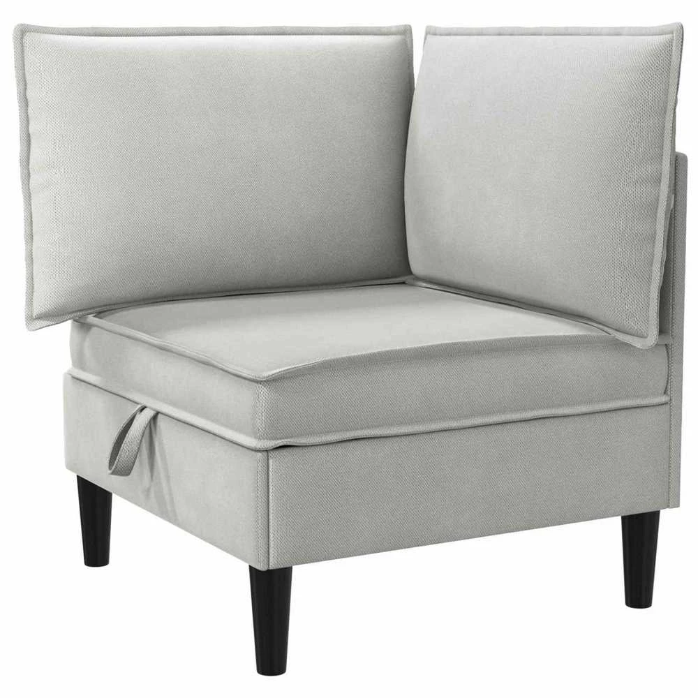 Sofa Svetainės baldų komplektas 4 vnt. Šviesiai pilka Audinys
