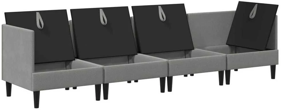 Sofa Svetainės baldų komplektas 4 vnt. Tamsiai pilka Audinys