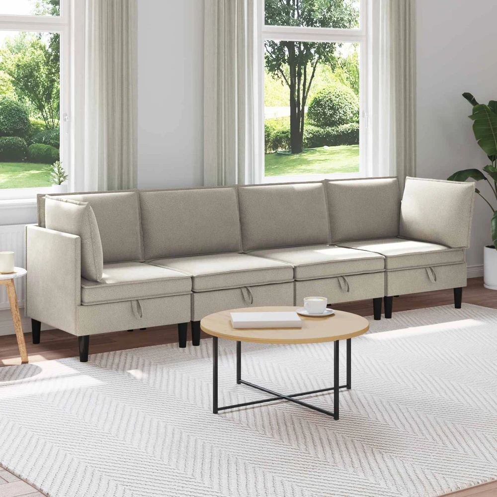 Sofa Svetainės baldų komplektas 4 vnt. Avižinė Audinys