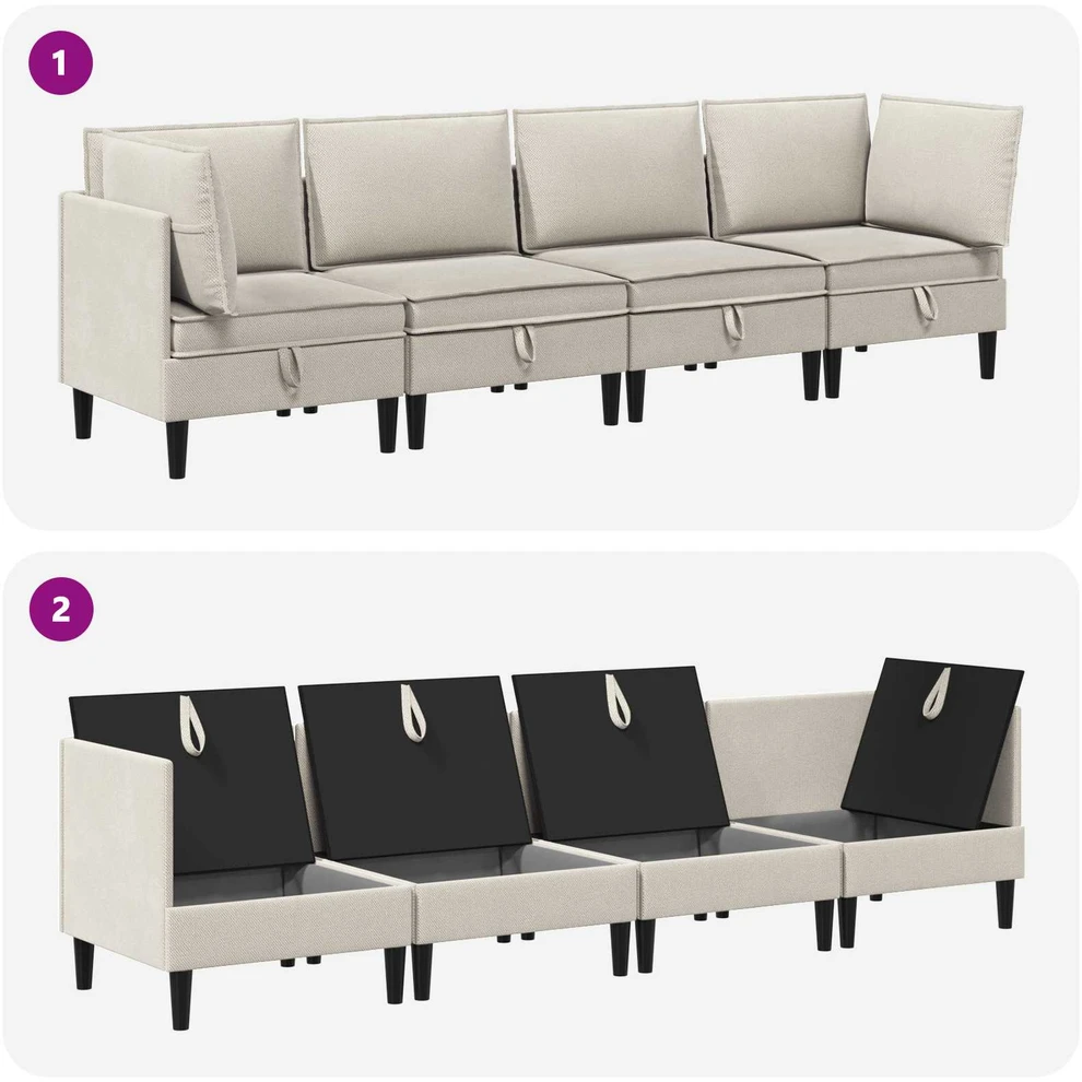Sofa Svetainės baldų komplektas 4 vnt. Avižinė Audinys