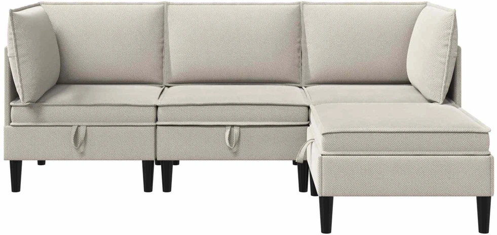 Sofa Svetainės baldų komplektas 4 vnt. Avižinė Audinys
