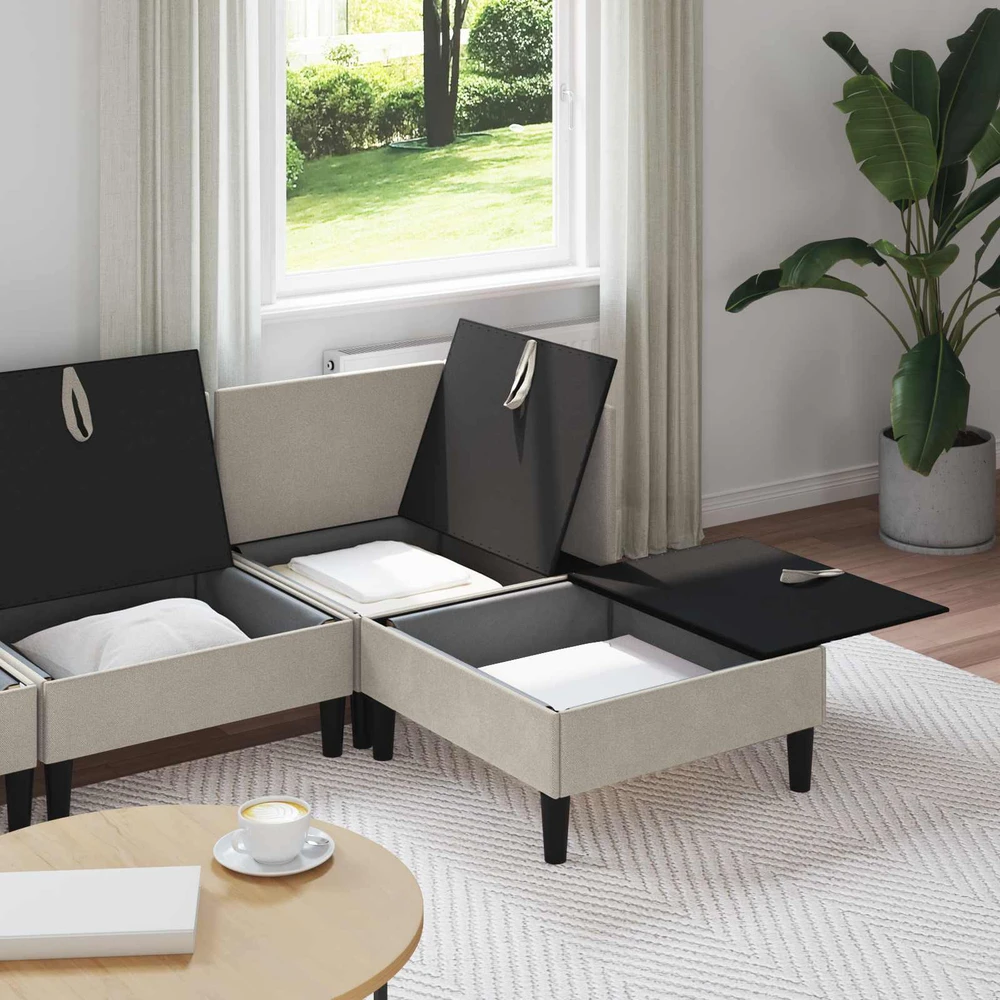 Sofa Svetainės baldų komplektas 4 vnt. Avižinė Audinys