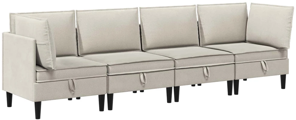 Sofa Svetainės baldų komplektas 4 vnt. Avižinė Audinys