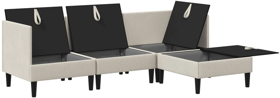 Sofa Svetainės baldų komplektas 4 vnt. Avižinė Audinys