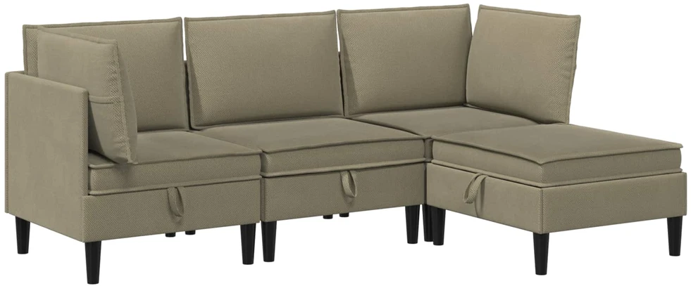 Sofa Svetainės baldų komplektas 4 vnt. Chaki Audinys
