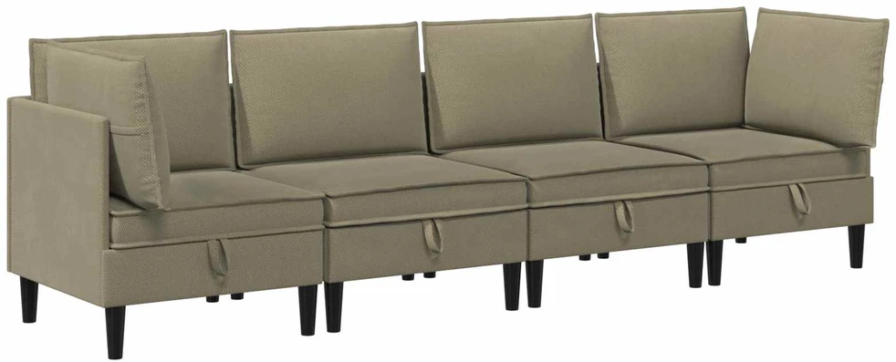 Sofa Svetainės baldų komplektas 4 vnt. Chaki Audinys