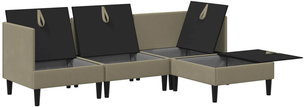 Sofa Svetainės baldų komplektas 4 vnt. Chaki Audinys