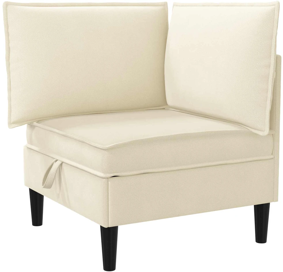 Sofa Svetainės baldų komplektas 4 vnt. Kreminė Audinys