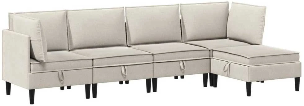 Sofa Svetainės baldų komplektas 5 vnt. Avižinė Audinys