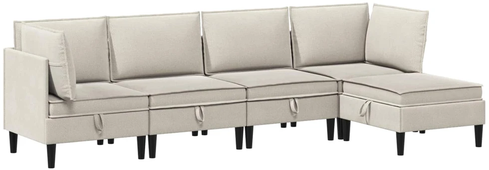 Sofa Svetainės baldų komplektas 5 vnt. Avižinė Audinys