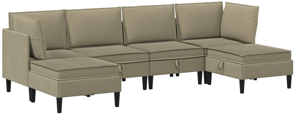 Sofa Svetainės baldų komplektas 6 vnt. Chaki Audinys
