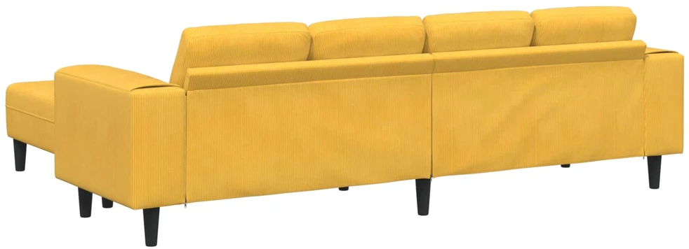 Sofa Šviesi geltona 250 x 188 x 76 cm Kordūrinis audinys