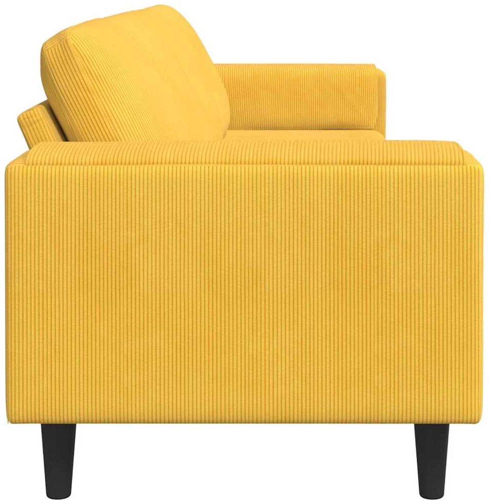 Sofa Šviesi geltona 250 x 77 x 76 cm Kordūrinis audinys
