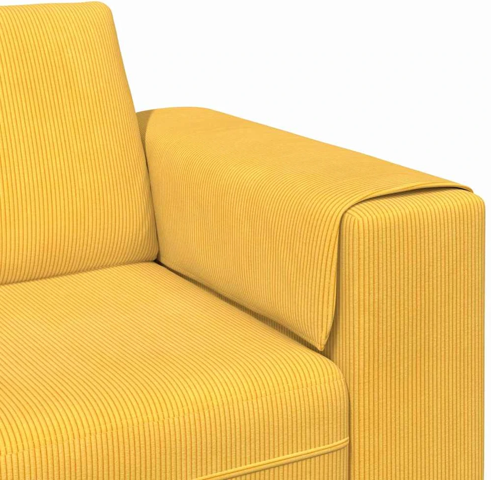 Sofa Šviesi geltona 250 x 77 x 76 cm Kordūrinis audinys