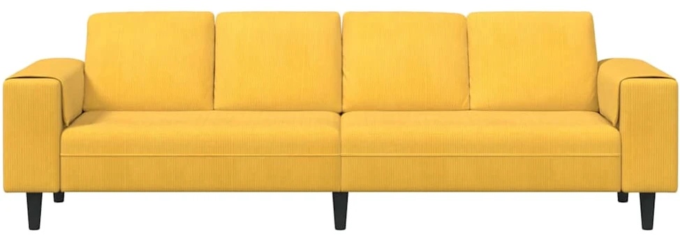 Sofa Šviesi geltona 250 x 77 x 76 cm Kordūrinis audinys