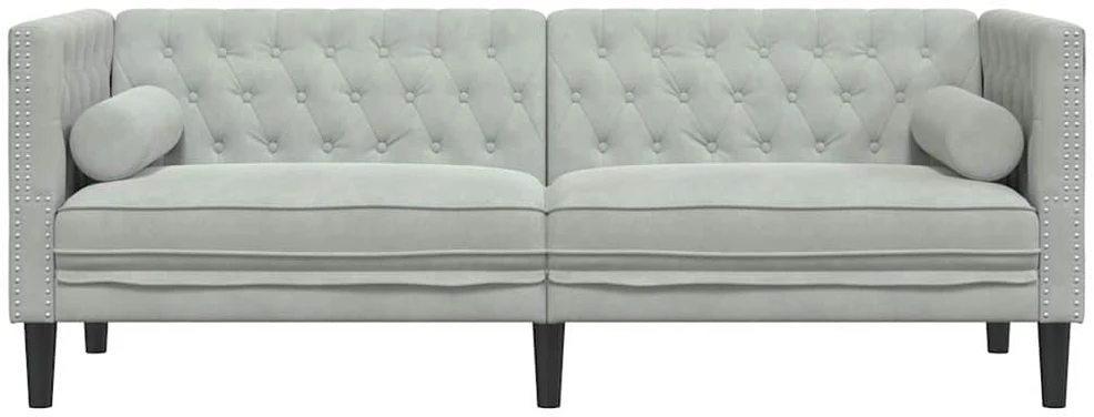Sofa Šviesiai pilka 194 x 74,5 x 70,5 cm Aksomas