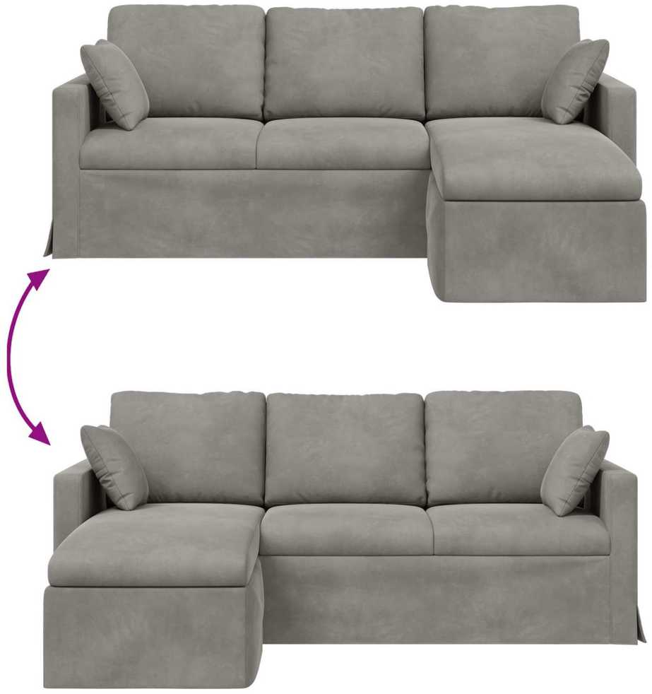 Sofa Šviesiai pilka 198 x 134 x 80 cm Aksomas