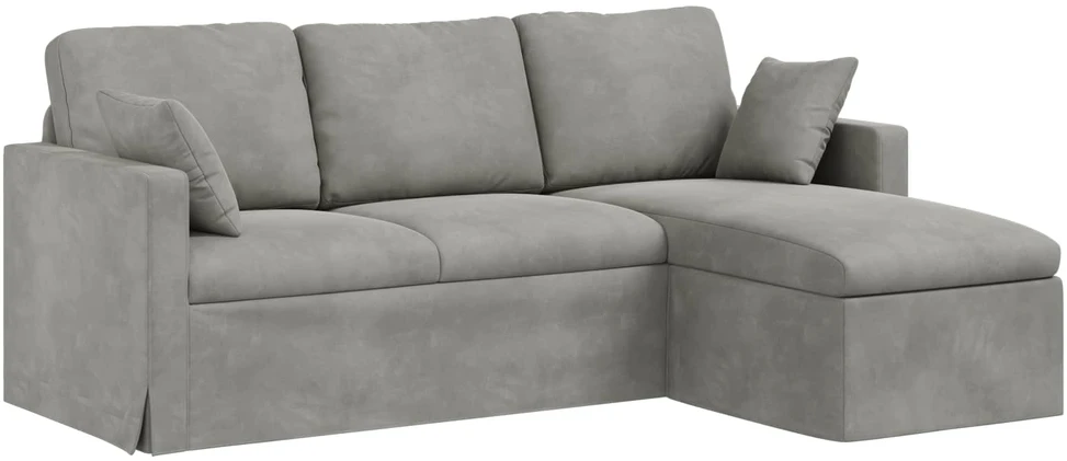 Sofa Šviesiai pilka 198 x 134 x 80 cm Aksomas
