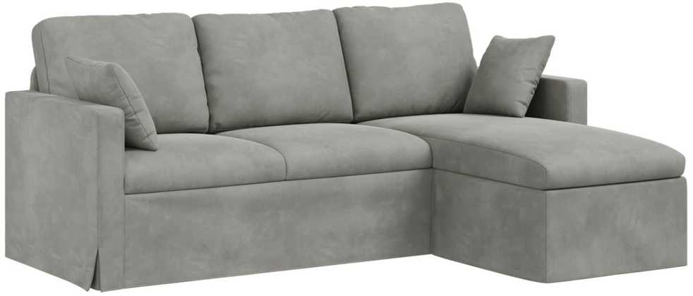Sofa Šviesiai pilka 198 x 134 x 80 cm Aksomas
