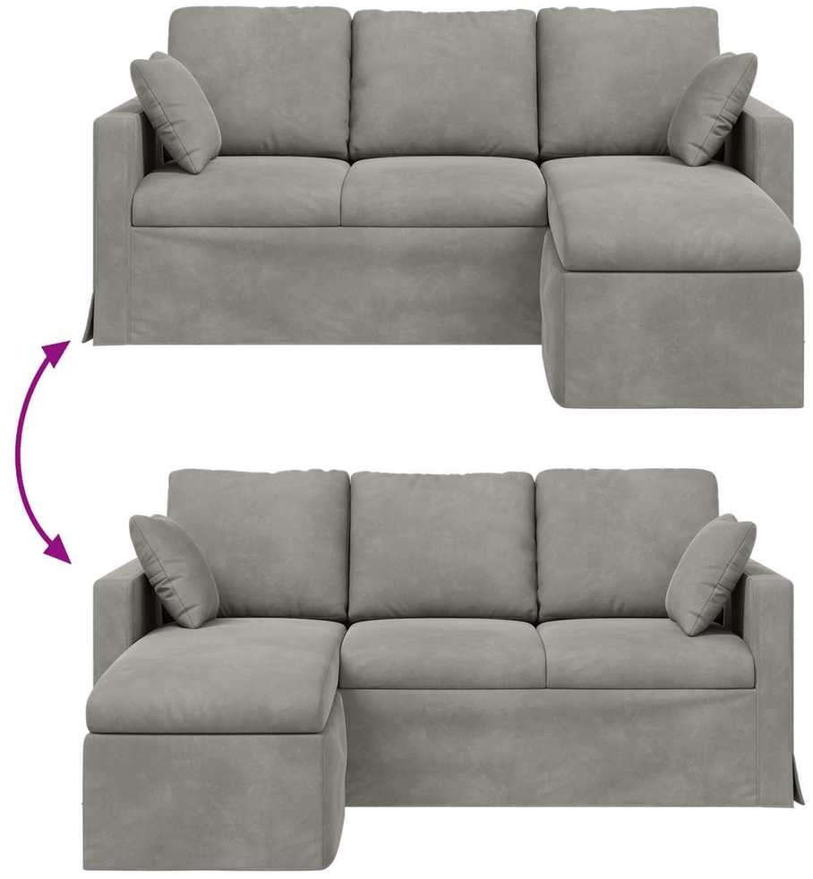 Sofa Šviesiai pilka 178 x 134 x 80 cm Aksomas