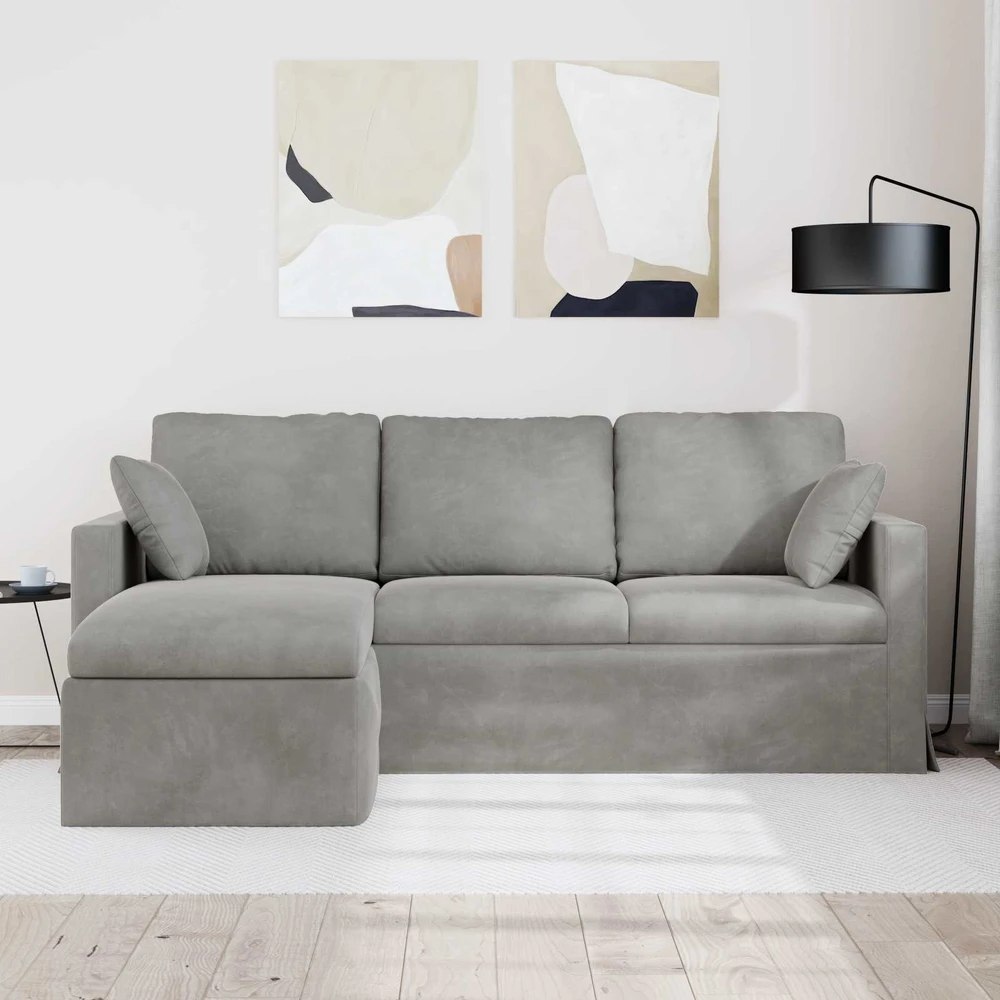 Sofa Šviesiai pilka 198 x 134 x 80 cm Aksomas