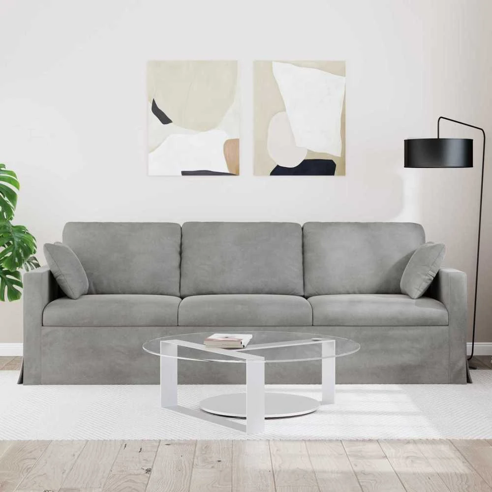 Sofa Šviesiai pilka 228 x 78 x 80 cm Aksomas