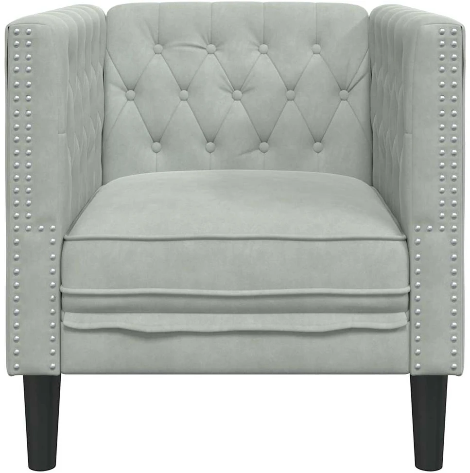 Sofa Šviesiai pilka 74,5 x 71 x 70,5 cm Aksomas
