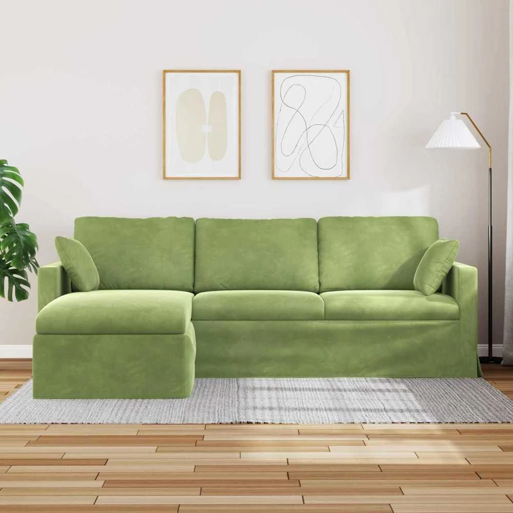 Sofa Šviesiai žalia 228 x 134 x 80 cm Aksomas