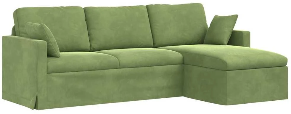 Sofa Šviesiai žalia 228 x 134 x 80 cm Aksomas