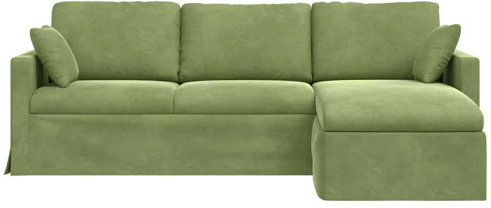 Sofa Šviesiai žalia 228 x 134 x 80 cm Aksomas