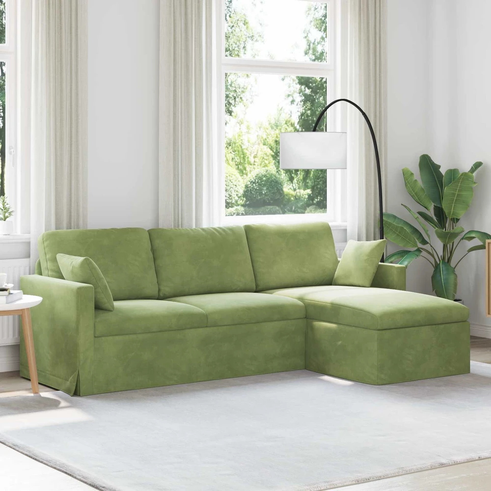 Sofa Šviesiai žalia 228 x 134 x 80 cm Aksomas