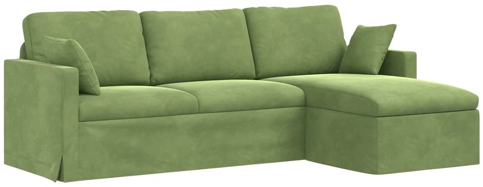 Sofa Šviesiai žalia 228 x 134 x 80 cm Aksomas