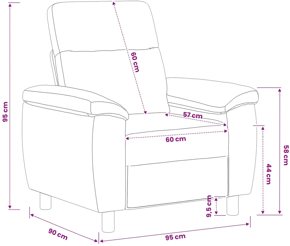 Sofa Šviesiai žalia 95 x 90 x 95 cm Audinys