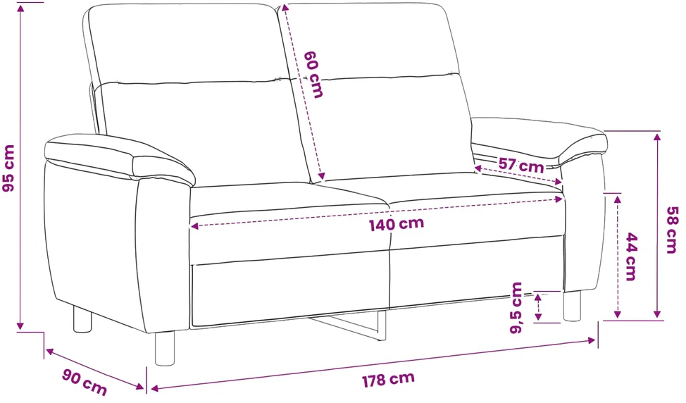 Sofa Tamsiai geltona 178 x 90 x 95 cm Audinys