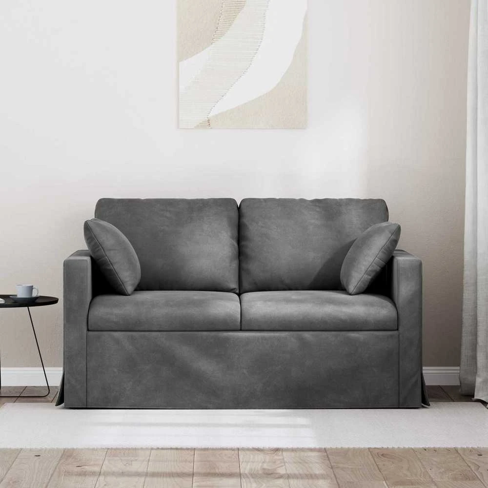 Sofa Tamsiai pilka 138 x 78 x 80 cm Aksomas