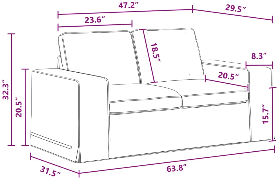 Sofa Tamsiai pilka 162 x 80 x 82 cm Metalas