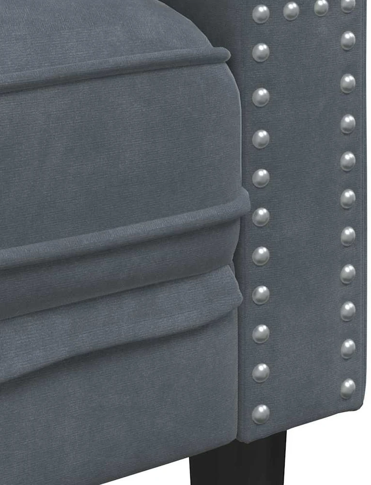 Sofa Tamsiai pilka 174 x 74,5 x 70,5 cm Aksomas