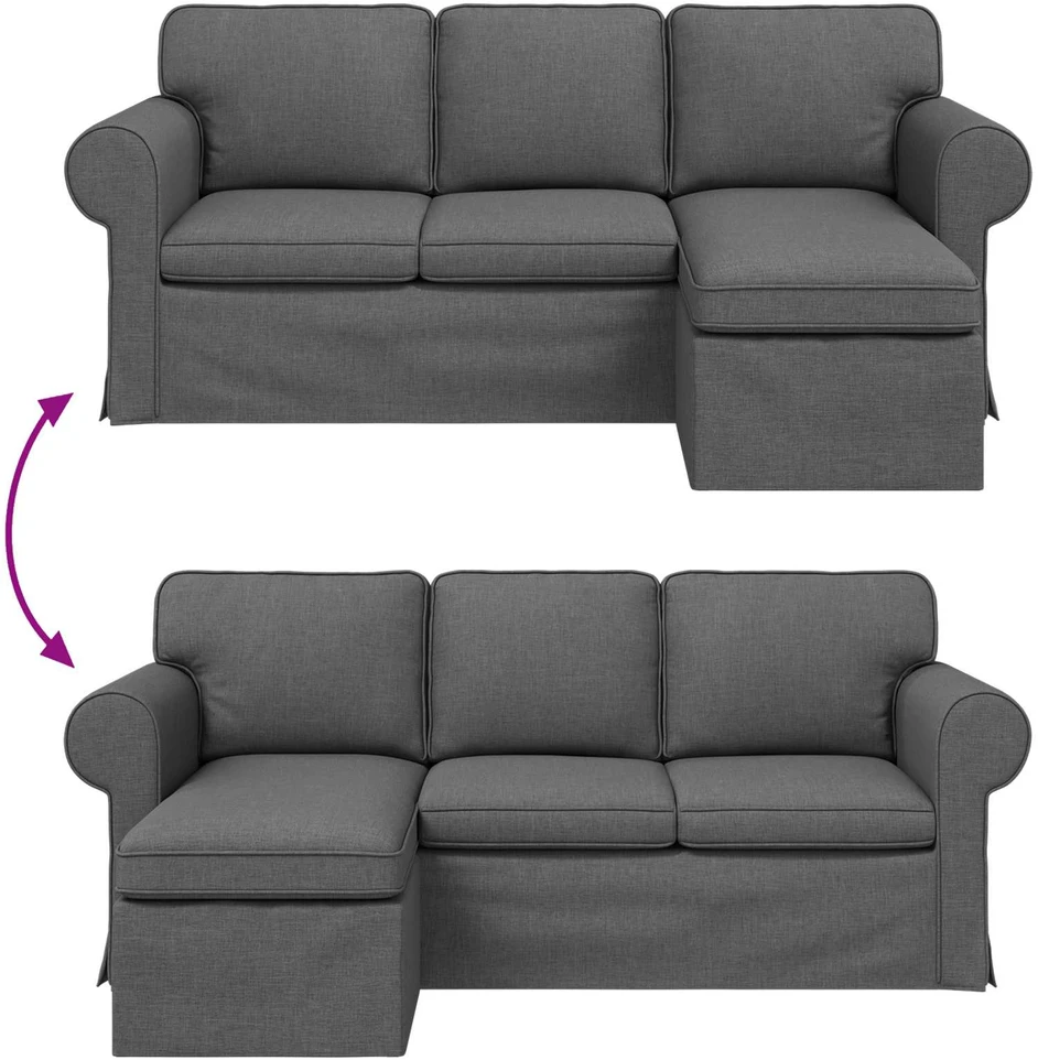Sofa Tamsiai pilka 215 x 138 x 80 cm Metalas