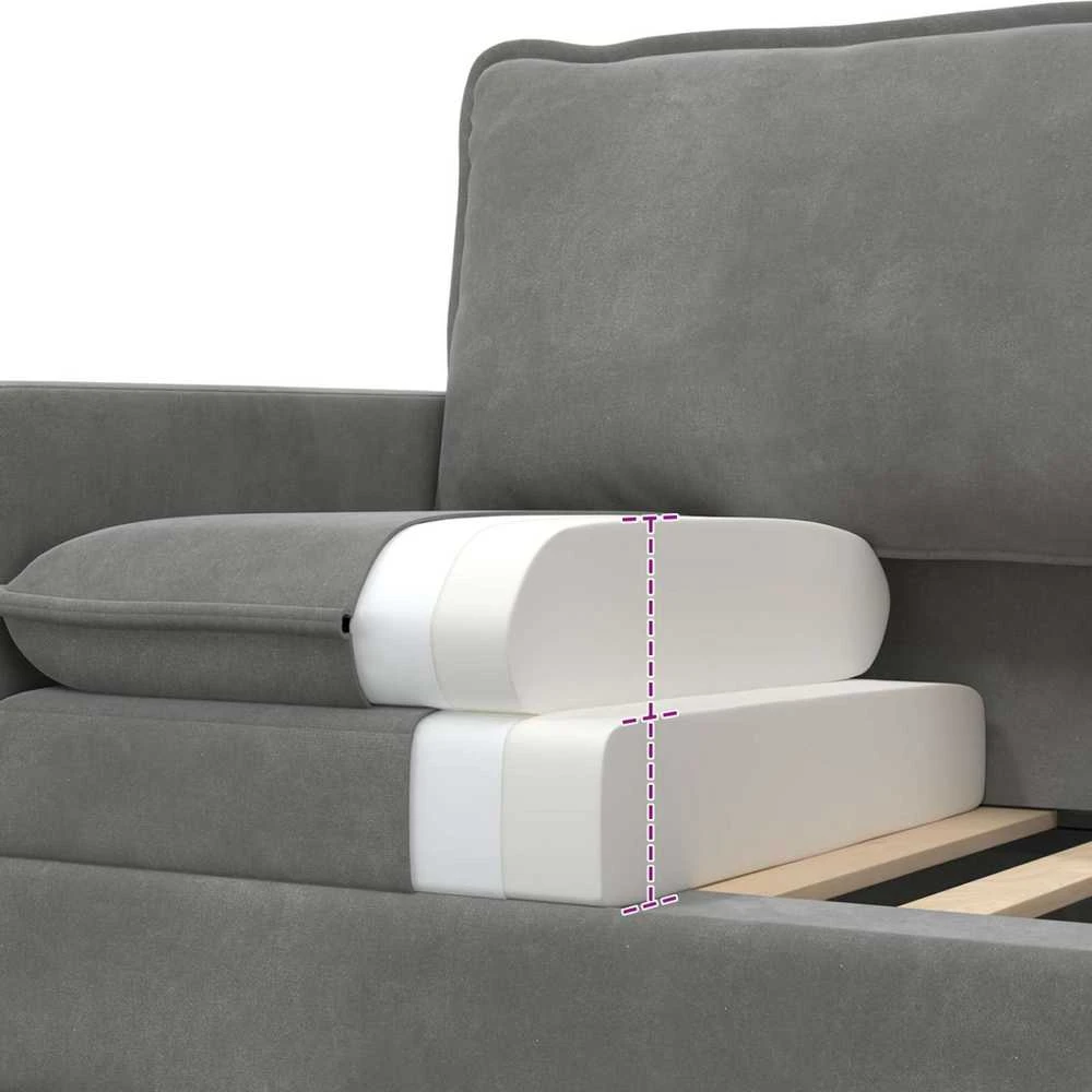 Sofa Tamsiai pilka 196 x 81 x 87,5 cm Aksomas